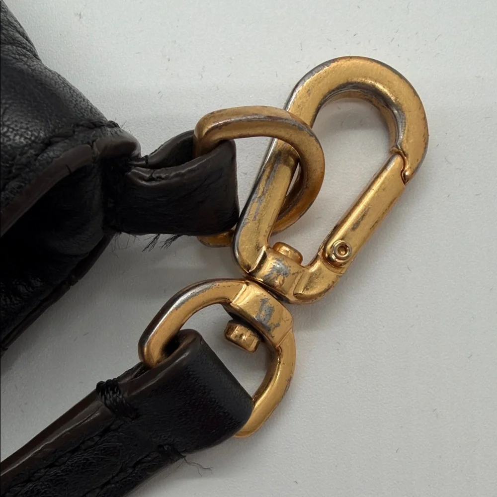 Tory Burch Black‎ Pebbled Leather Crossbody with Logo Detail